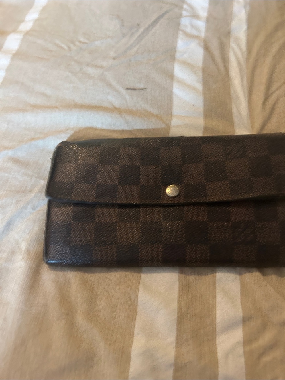 Authentic Louis Vuitton Brown Leather Wallet with certificate of authenticity